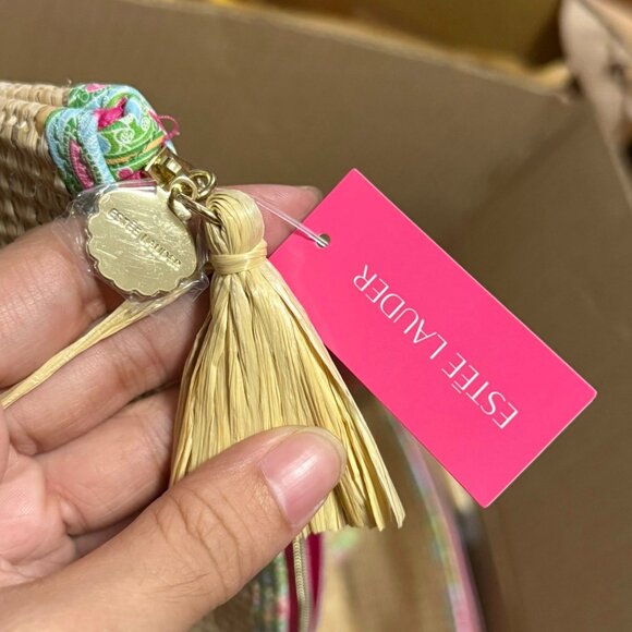 Estee Lauder Pink Rattan Pouch - Picture 2 of 5
